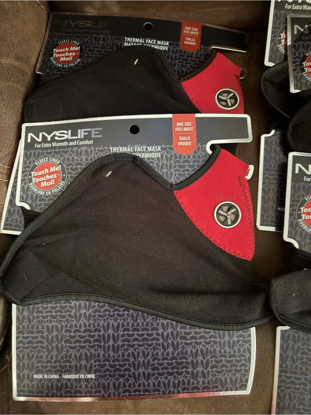 NYSLIFE NIP Balaclava Black Face Masks with Blue / Red / or Black Panels